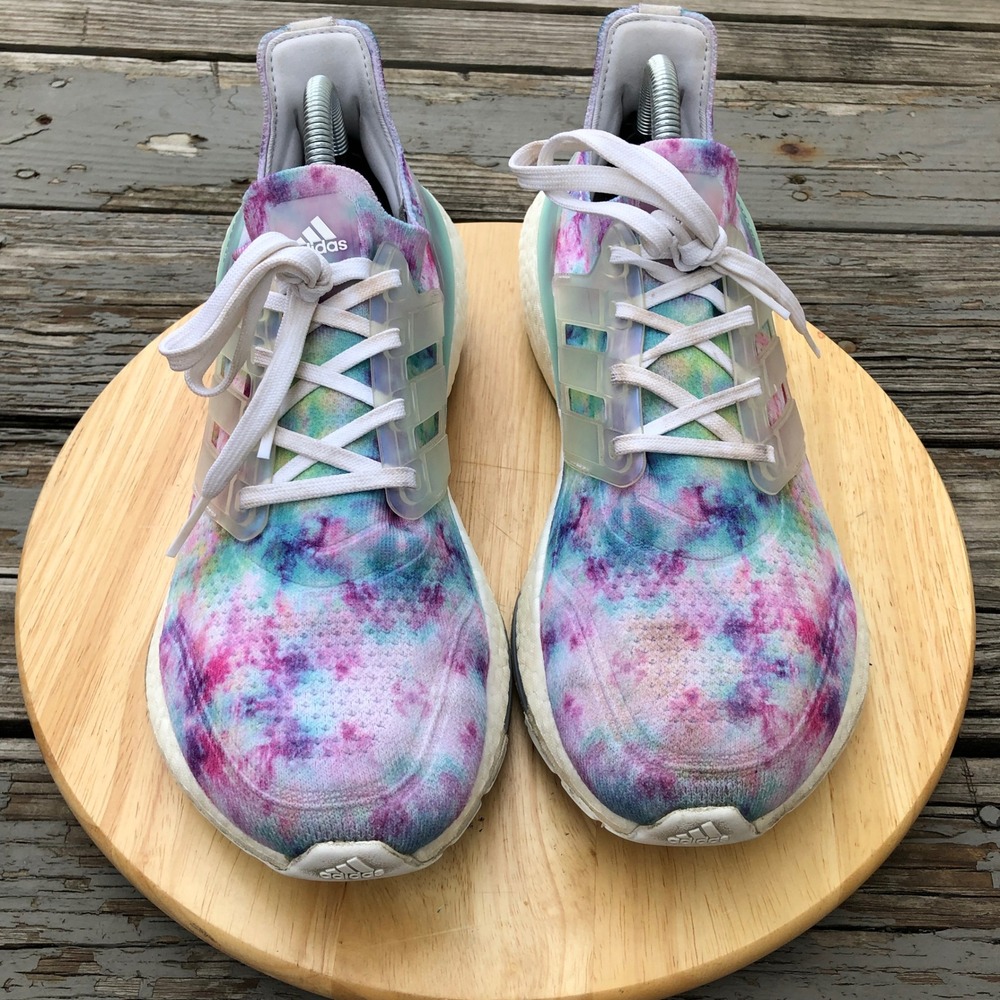 Adidas UltraBoost 21 GZ7104 Womens 9.5 US Pink Tie Dye Purple Running Shoes Gym - Picture 4 of 13